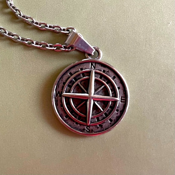 Other - Stainless Steel Compas Charm and Chain